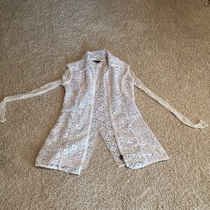 White Lace fishnet Coat - VINTAGE